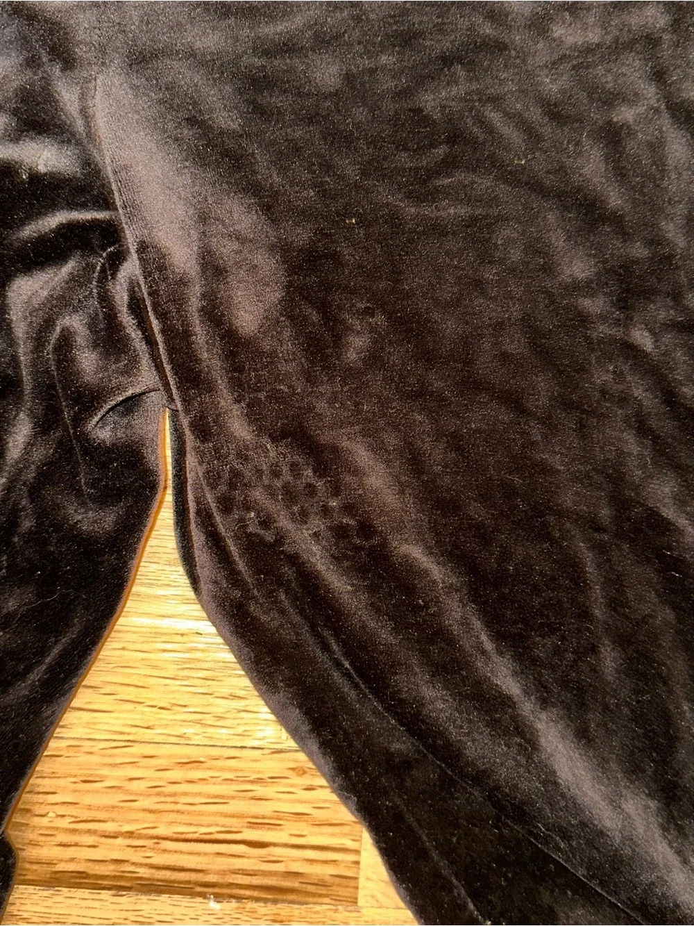 Y2K Distressed Juicy Couture Black Rhinestone Velour Pants - Picture 9 of 10